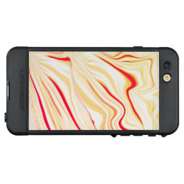 薄いベージュのトーン、赤いピンクのカーブを持つ波状の布 LifeProof NÜÜD iPhone 6S PLUSケース