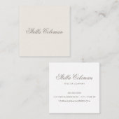 薄いベージュ茶のミニマリミニマルストプロフェッショナル スクエア名刺 (正面/裏面)