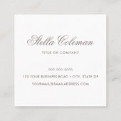 薄いベージュ茶のミニマリミニマルストプロフェッショナル スクエア名刺 (裏面)