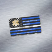 薄いホワイトラインフラグカスタム救急医療隊員EMSロゴ マグネット名刺 (インサイチュ)