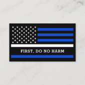 薄いホワイトラインフラグカスタム救急医療隊員EMSロゴ 名刺 (裏面)