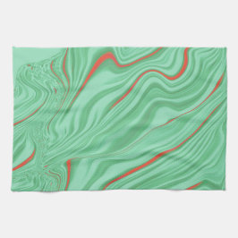 薄いミントな緑の色調のカーブの布 キッチンタオル