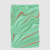 薄いミントな緑の色調のカーブの布 ゴルフタオル (正面)