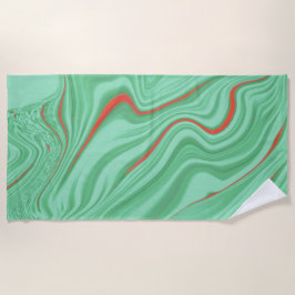 薄いミントな緑の色調のカーブの布 ビーチタオル