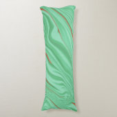 薄いミントな緑の色調のカーブの布 ボディピロー (正面縦)