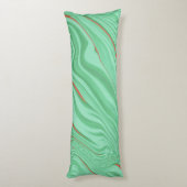 薄いミントな緑の色調のカーブの布 ボディピロー (裏面 (縦))