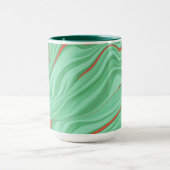 薄いミントな緑の色調のカーブの布 マグカップ (中央)
