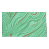 薄いミントな緑の色調のカーブの布 枕カバー (裏面-左)