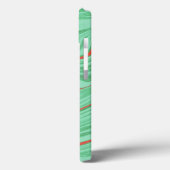 薄いミントな緑の色調のカーブの布 Case-Mate iPhoneケース (裏面 / 左)