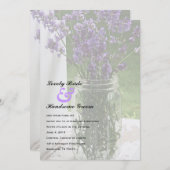 薄いメーソンジャーのラベンダーの結婚式招待状 招待状 (正面/裏面)
