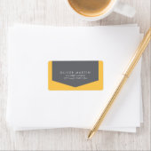 薄いモダンオレンジとグレーの住所 シール (インサイチュ)