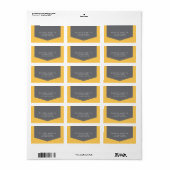 薄いモダンオレンジとグレーの住所 シール (フルシート)