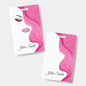 薄いモダンピンクとグリッター効果 バッジ (表裏)