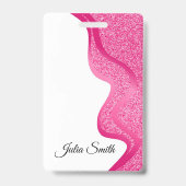 薄いモダンピンクとグリッター効果 バッジ (裏面)