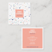 薄いモダンピンクのテラッツォ大理石抽象芸術パターン スクエア名刺 (正面/裏面)