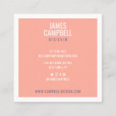 薄いモダンピンクのテラッツォ大理石抽象芸術パターン スクエア名刺 (裏面)