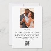 薄いモダンモノグラム名は日付を保存 招待状 (裏面)