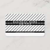 薄いモダン白ストライプのと黒 名刺 (正面)
