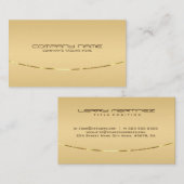 薄いモダン金ゴールド背景メタリックアクセント 名刺 (正面/裏面)