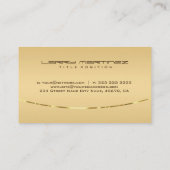 薄いモダン金ゴールド背景メタリックアクセント 名刺 (裏面)