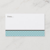 薄いモダン青の円のパターンのモノグラム コーリングカード (裏面)