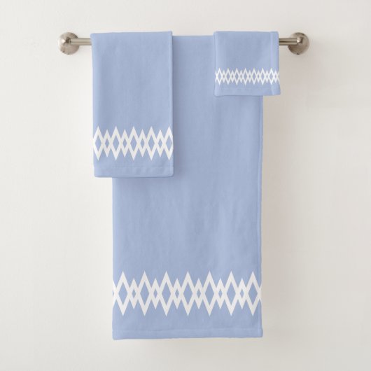薄いモダン青色のダイヤモンド装飾線 バスタオルセット (インサイチュ)