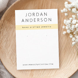 薄いモダン黄色と白のイヤリング表示カード 名刺