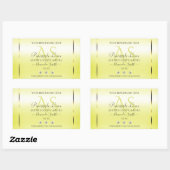 薄いモダン黄色の製品ラベル宝石モノグラム 長方形シール (シート)