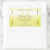 薄いモダン黄色の製品ラベル宝石モノグラム 長方形シール (バッグ)