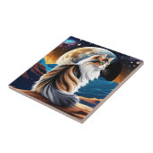 薄い三毛猫と砂漠の月 タイル (側面)