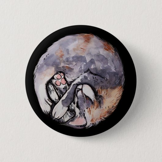 薄い三毛猫カドル 缶バッジ (正面)