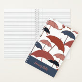 薄い傘スパイラルノート | 秋の日誌 ノートブック (内側)