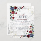 薄い埃っぽいブルーブルゴーニュフローラは日付を遅らせる 案内ポストカード (正面/裏面)