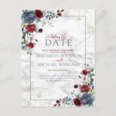 薄い埃っぽいブルーブルゴーニュフローラは日付を遅らせる 案内ポストカード (正面)