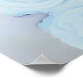 薄い埃っぽい青いバラのアルファベットの座席表 ポスター (角)