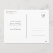 薄い埃の青い赤面ピンクの金ゴールドフローラ遅延日 シーズンポストカード (裏面)