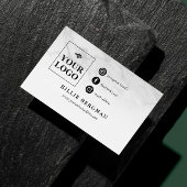 薄い大理石ソーシャルメディアのアイコンあなたのロゴ 名刺