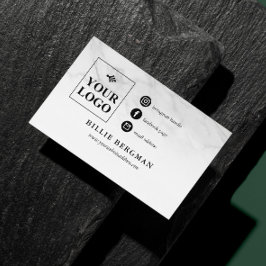 薄い大理石ソーシャルメディアのアイコンあなたのロゴ 名刺