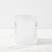 薄い女性保安官,緑の制服 フロストグラスマグカップ (中央)
