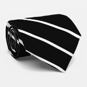 薄い対角線の黒と白のストライプクラシック ネクタイ (ロール)