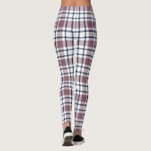 薄い市松模様にレトロ模様の茶色の灰色の白 レギンス (裏面)