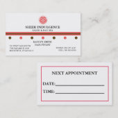 薄い楽しみのサロン及び日のスパの名刺 予約カード (正面/裏面)