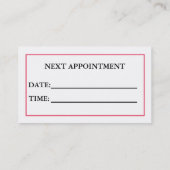 薄い楽しみのサロン及び日のスパの名刺 予約カード (裏面)