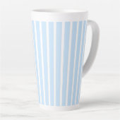 薄い水色の細ストライプ カフェラテマグ (右アングル)