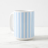 薄い水色の細ストライプ コーヒーマグカップ (正面左)