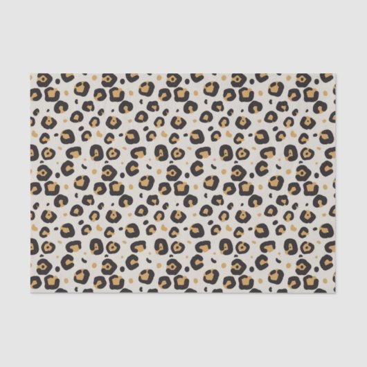 薄い汚れの背景にヒョウ柄 薄葉紙 (正面)