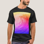 薄い波を描いた鮮やかな虹のポスター Tシャツ (正面)