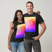 薄い波を描いた鮮やかな虹のポスター Tシャツ (ユニセックス)