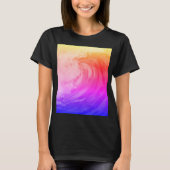 薄い波を描いた鮮やかな虹のポスター Tシャツ (正面)