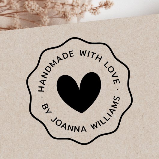 薄い波打ち名前をカスタムするで愛で手作り縁ど ラバースタンプ